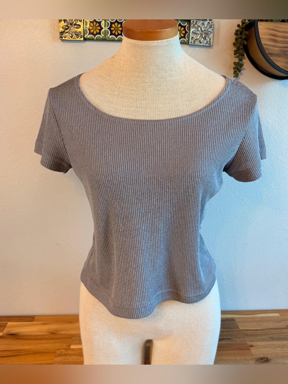 True Vintage 90s La Belle Ribbed Scoop Neck Baby Tee